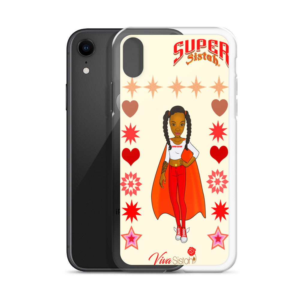 Clear Case for iPhone® Super Sistah hearts stars and diamonds
