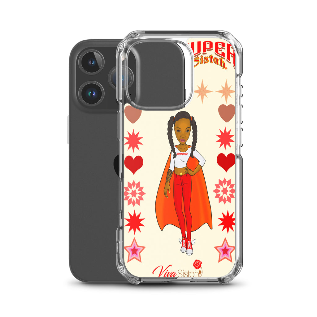 Clear Case for iPhone® Super Sistah hearts stars and diamonds