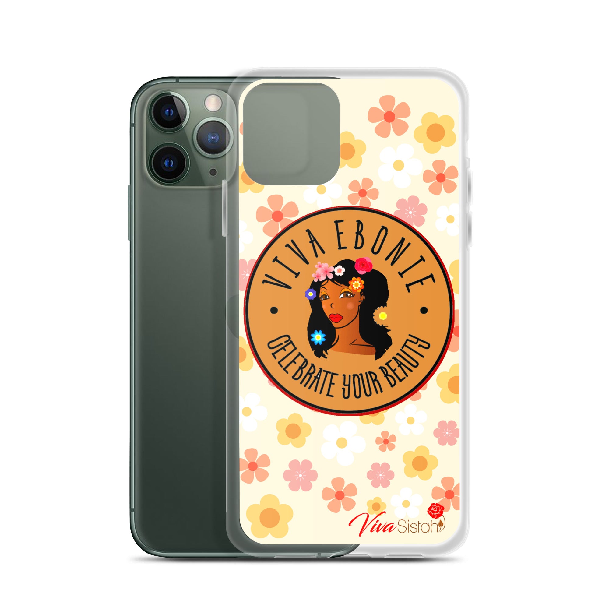 Clear Case for iPhone® Jade Flowers floral - VivaSistah