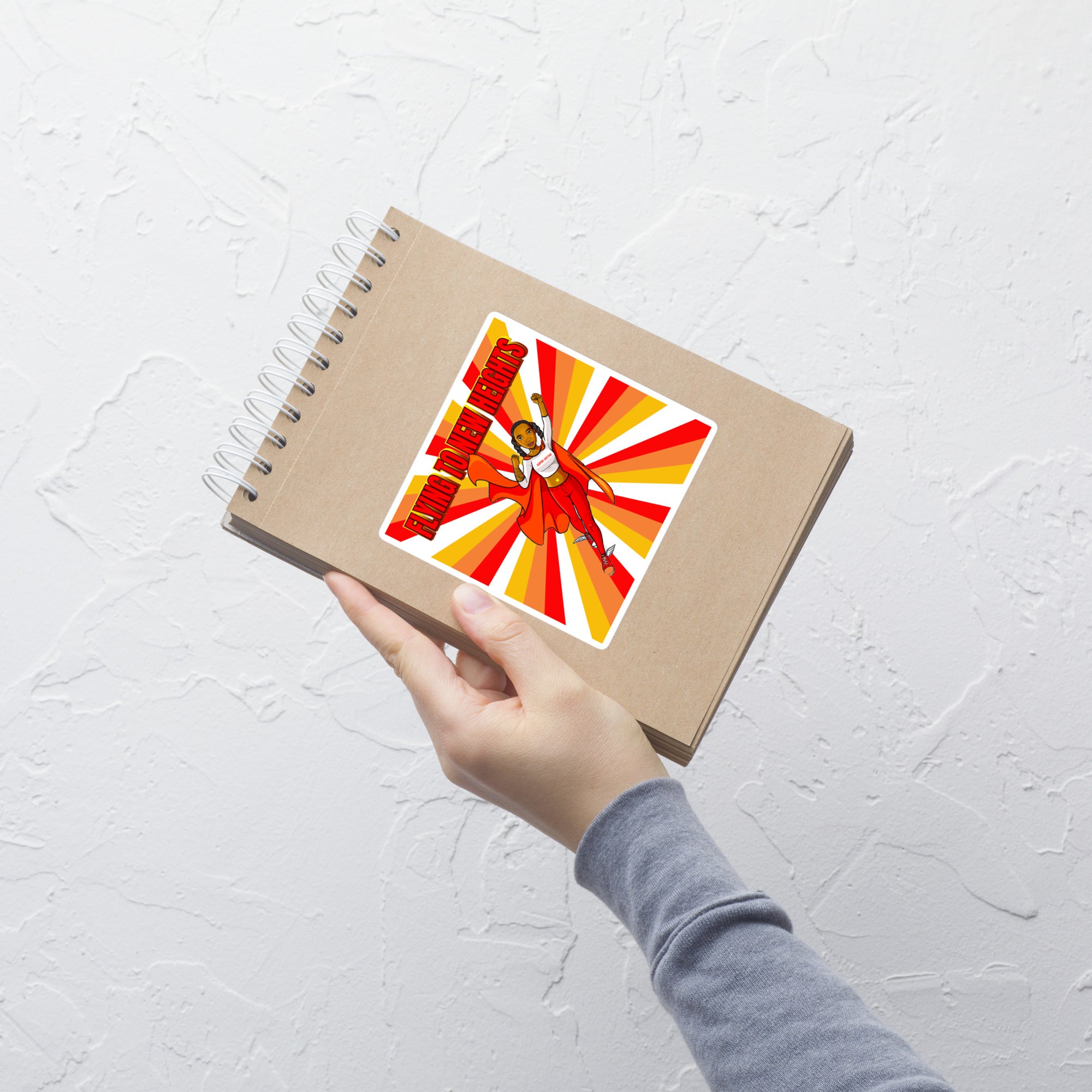 Bubble-free stickers Flying to New Heights red/orange/yellow white - VivaSistah