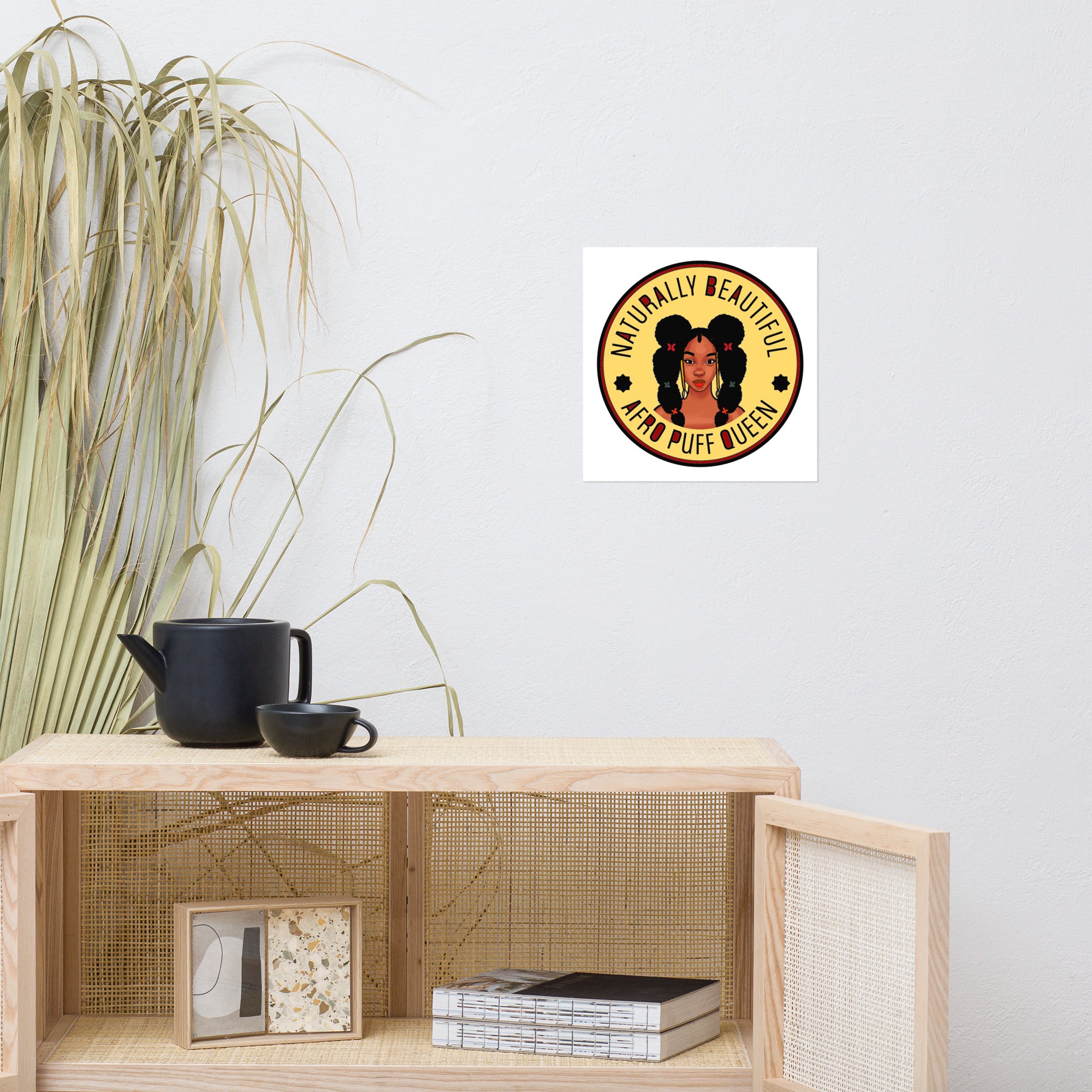 Poster Taya Afro Puff Queen yellow - VivaSistah