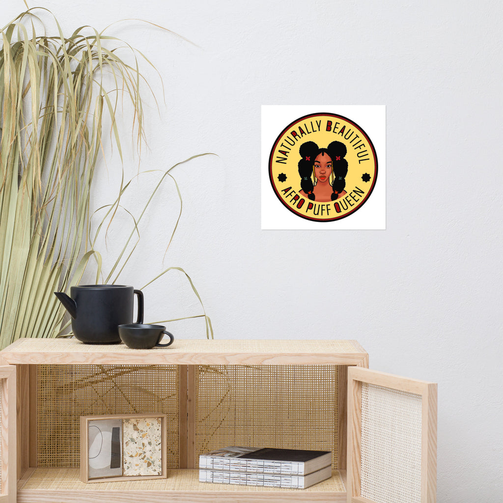 Poster Taya Afro Puff Queen yellow - VivaSistah