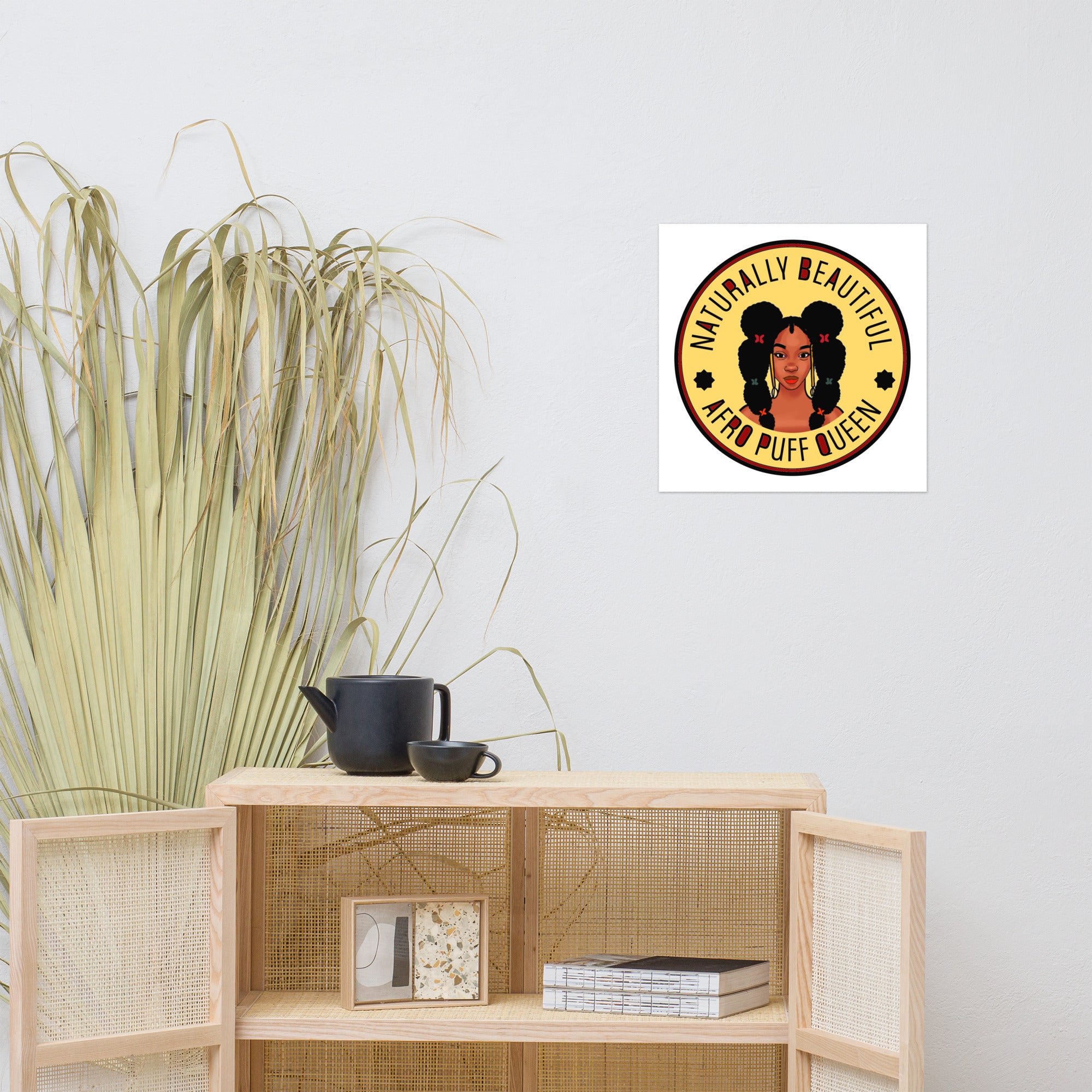 Poster Taya Afro Puff Queen yellow - VivaSistah