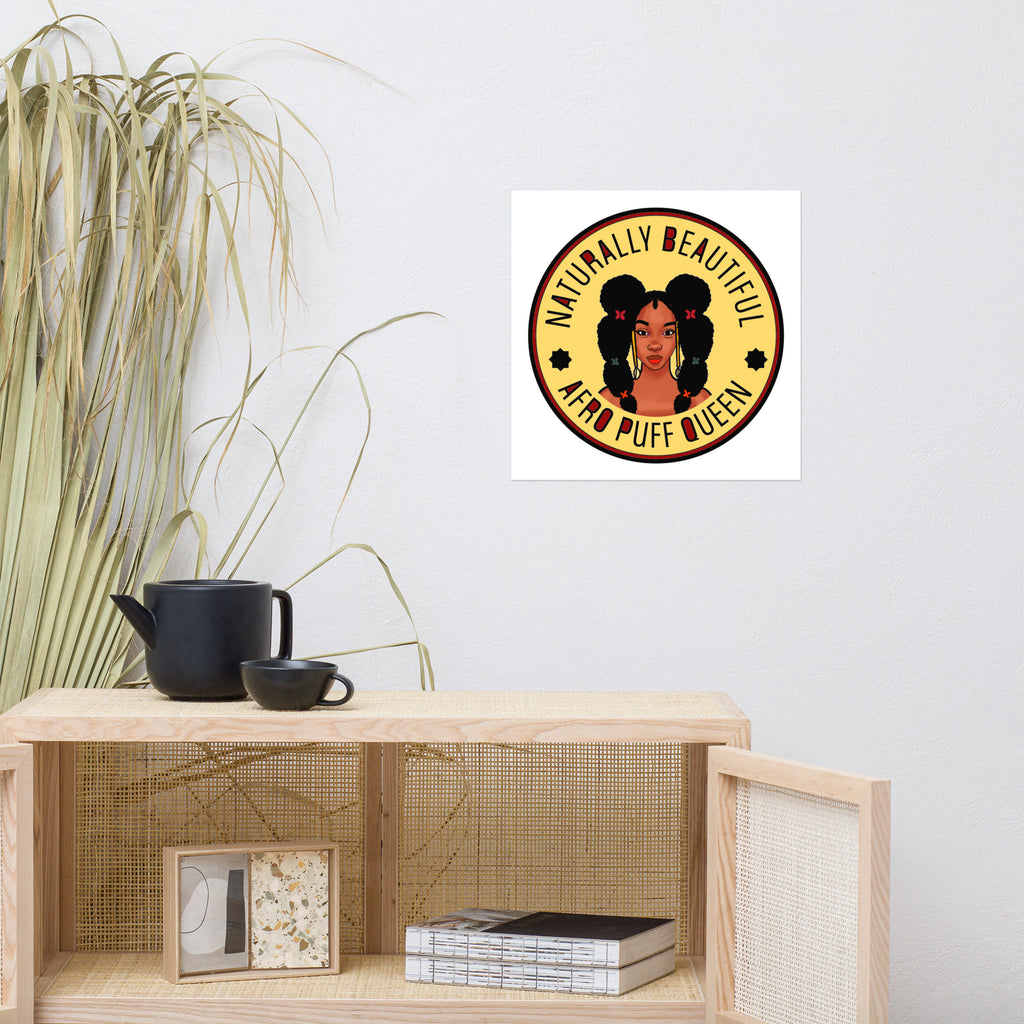 Poster Taya Afro Puff Queen yellow - VivaSistah