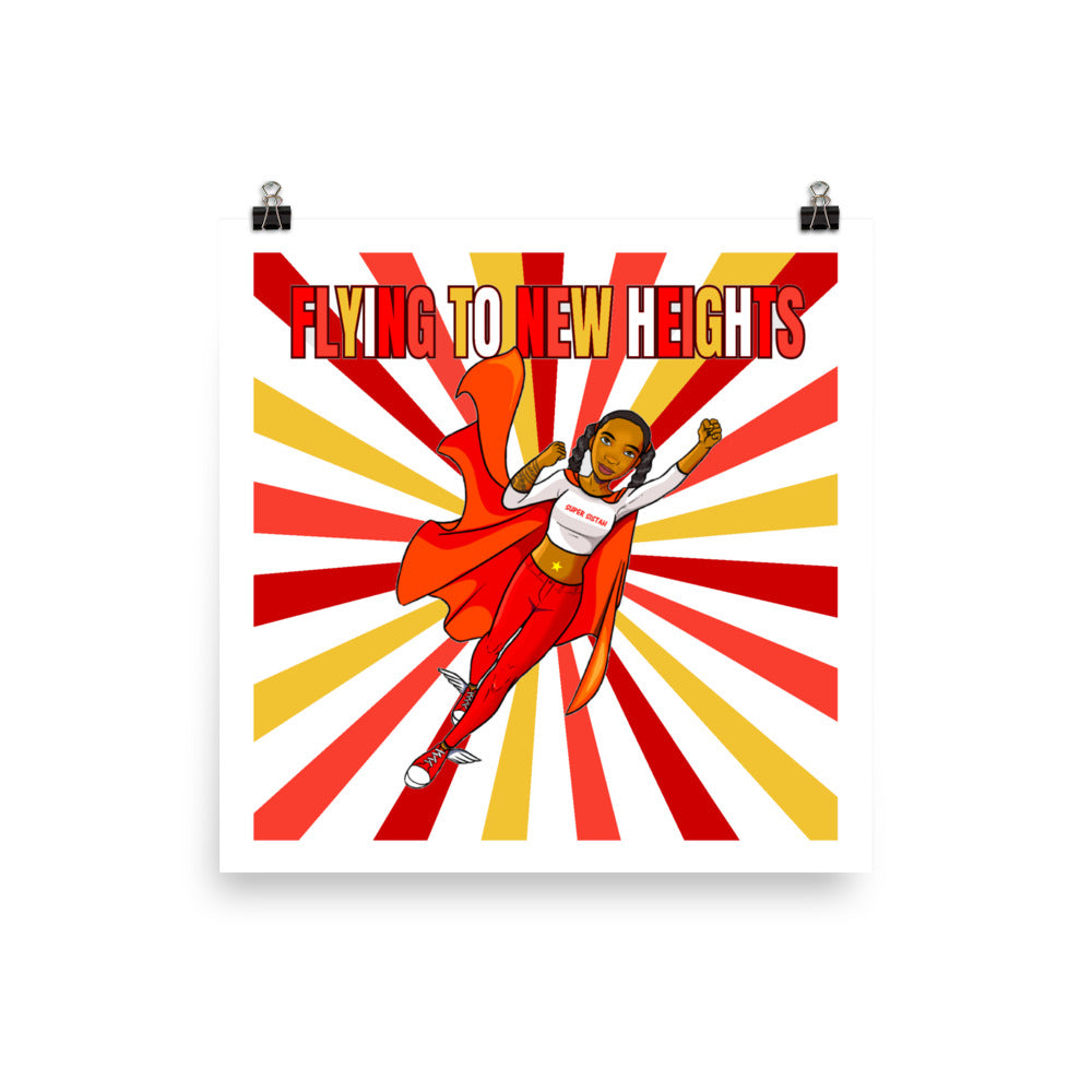 Poster Super Sistah Flying red yellow - VivaSistah