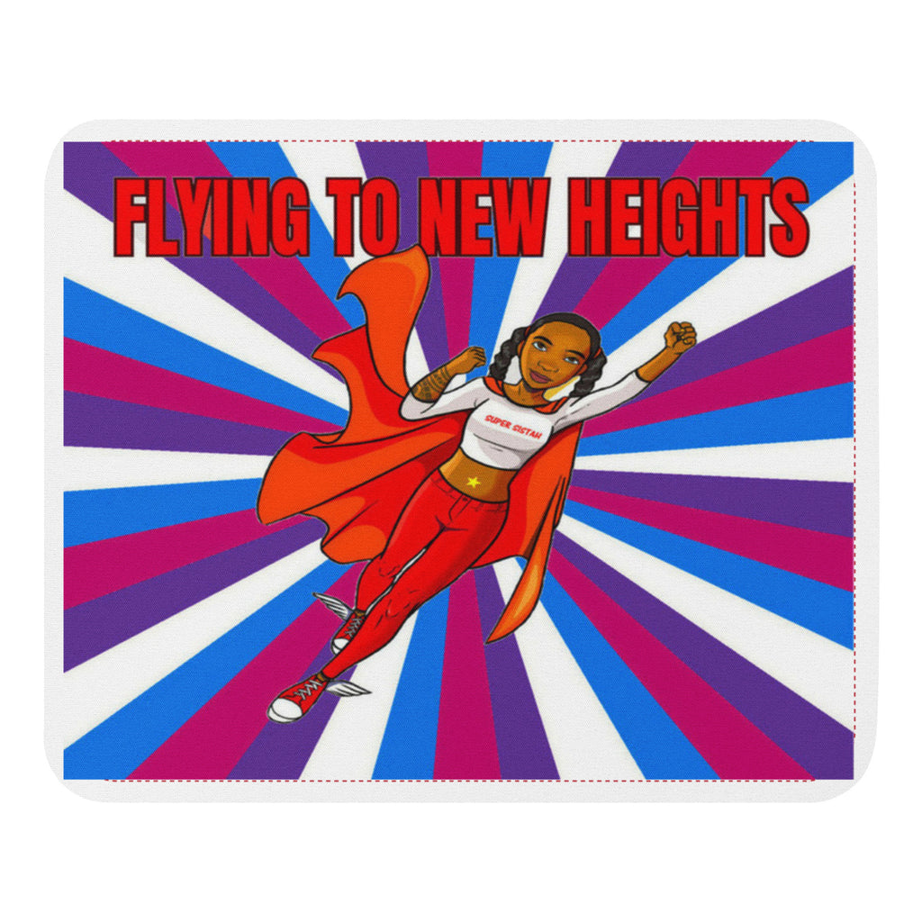 Mouse pad Super Sistah Flying purple blue - VivaSistah