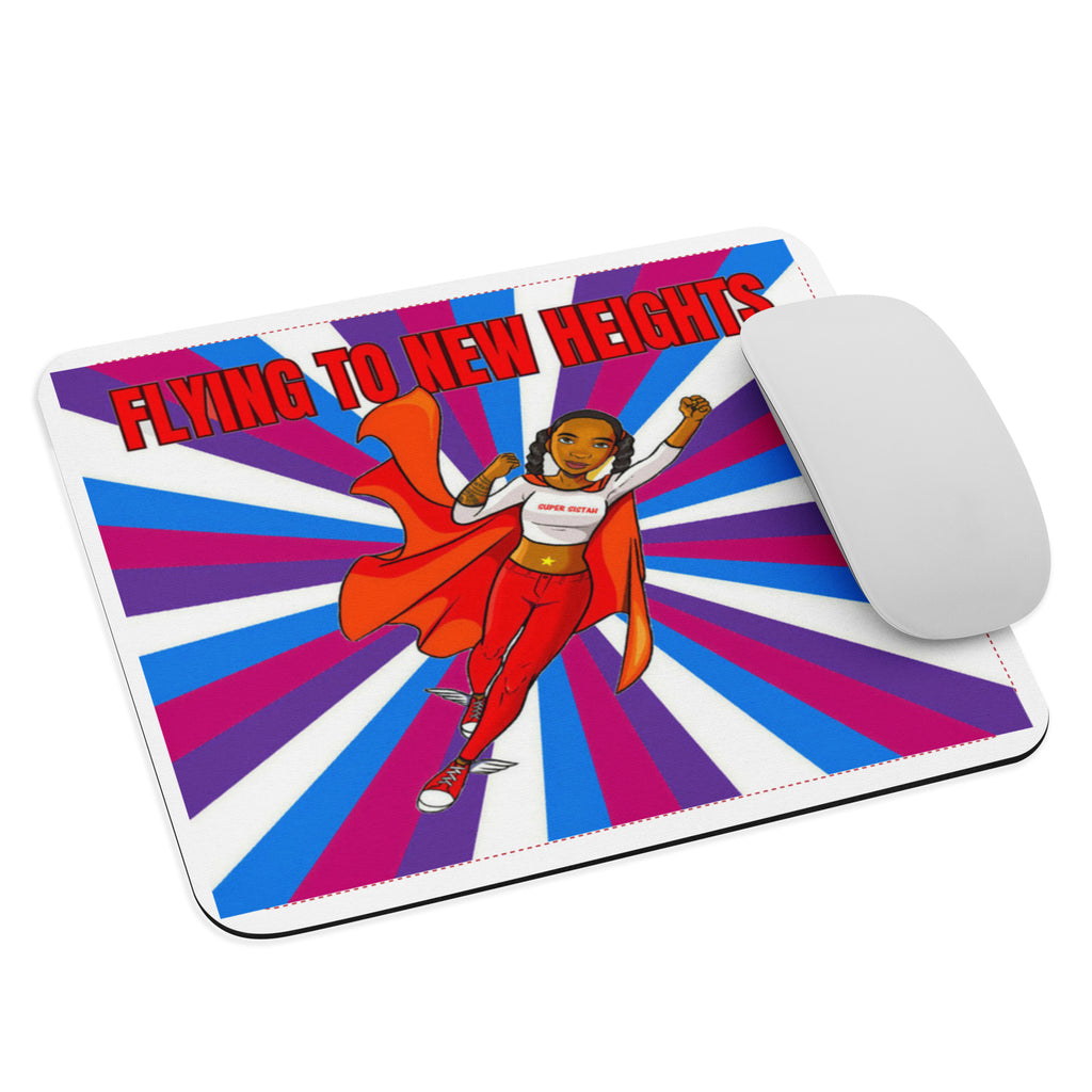 Mouse pad Super Sistah Flying purple blue - VivaSistah