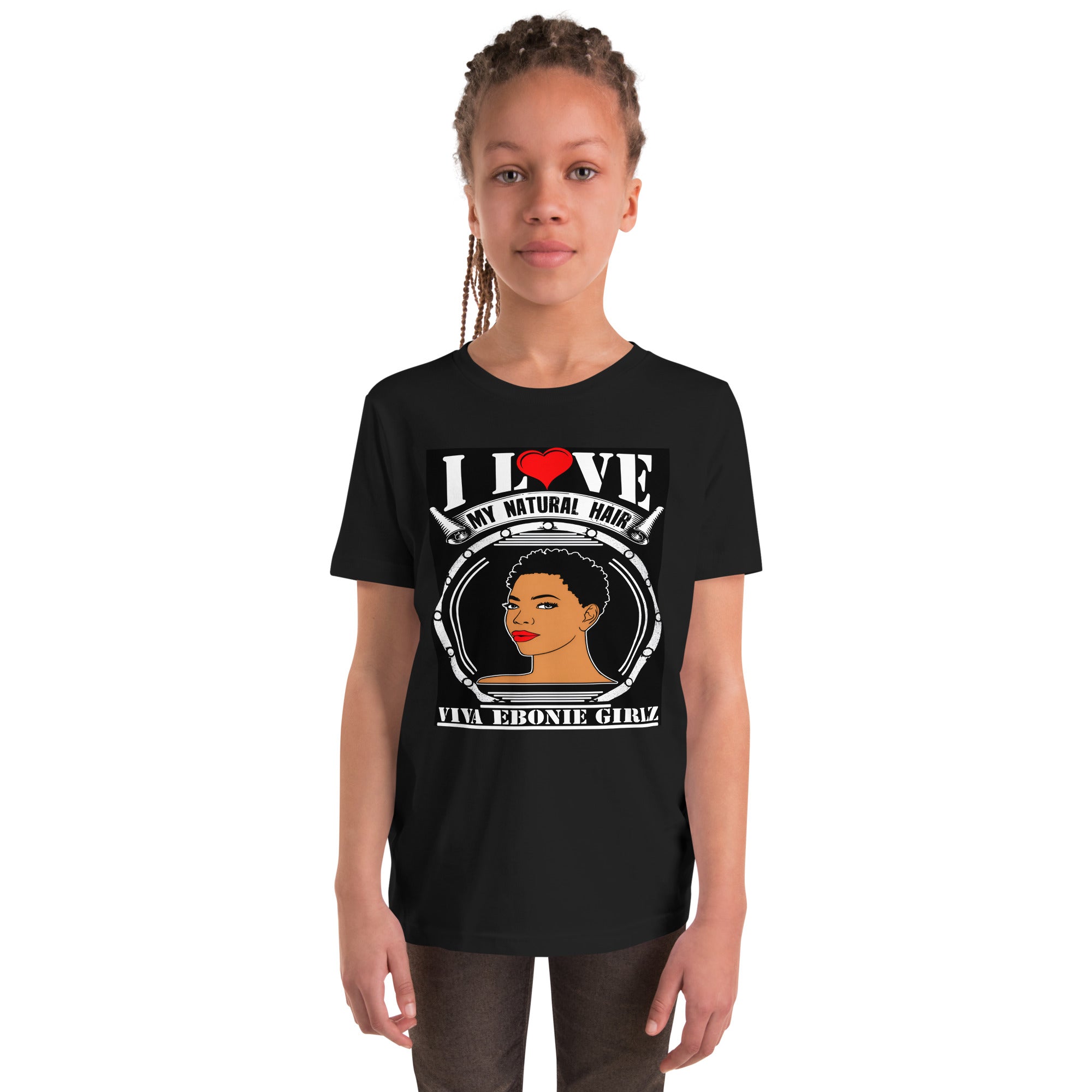 Youth Short Sleeve T-Shirt I Love My Natural Hair - VivaSistah