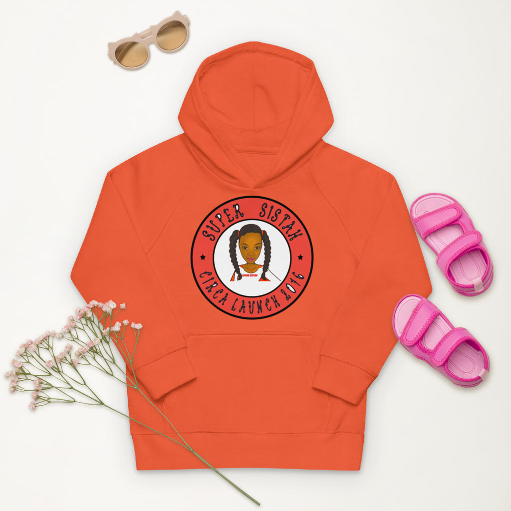 Kids eco hoodie Super Sistah Orange - VivaSistah