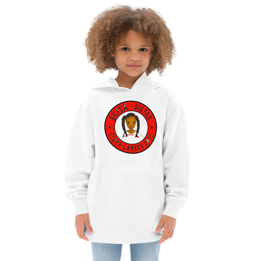 Kids fleece hoodie Super Sistah Circa red - VivaSistah