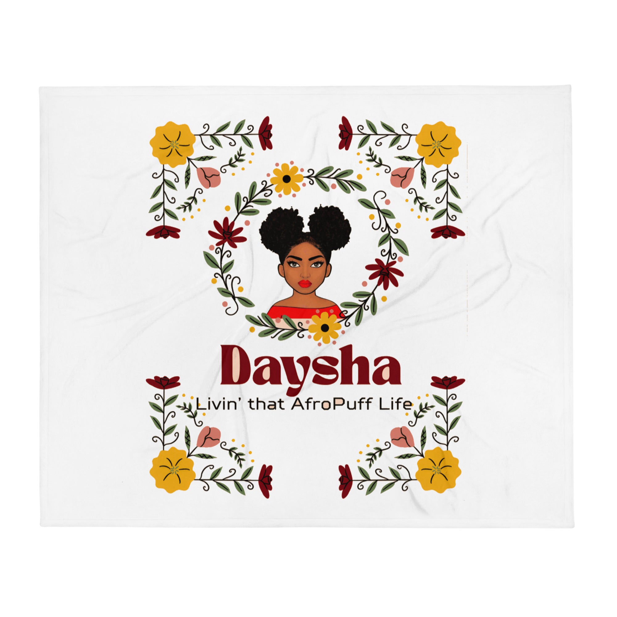 Throw Blanket Daysha Afro Puff Life - VivaSistah
