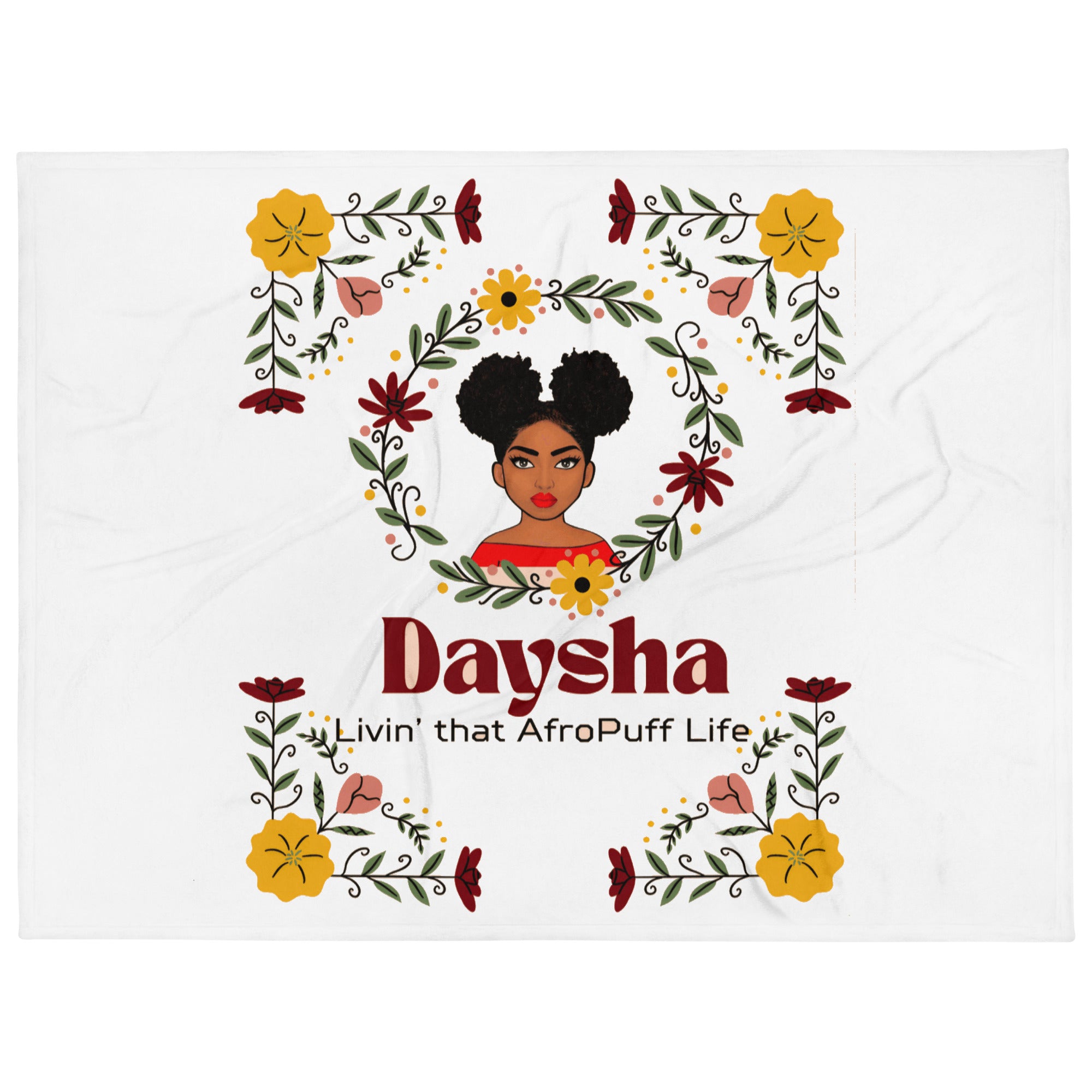 Throw Blanket Daysha Afro Puff Life - VivaSistah