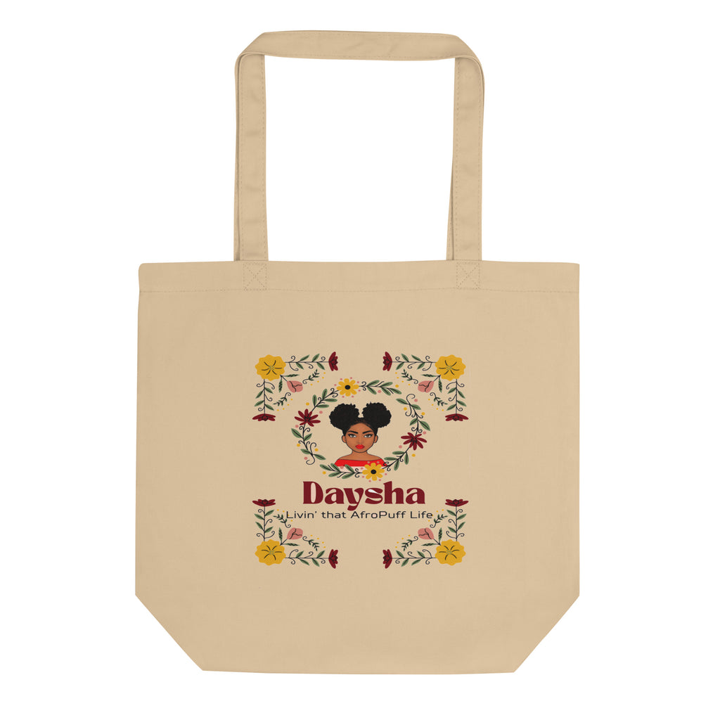 Eco Tote Bag Daysha Livin that Afro Puff Life - VivaSistah