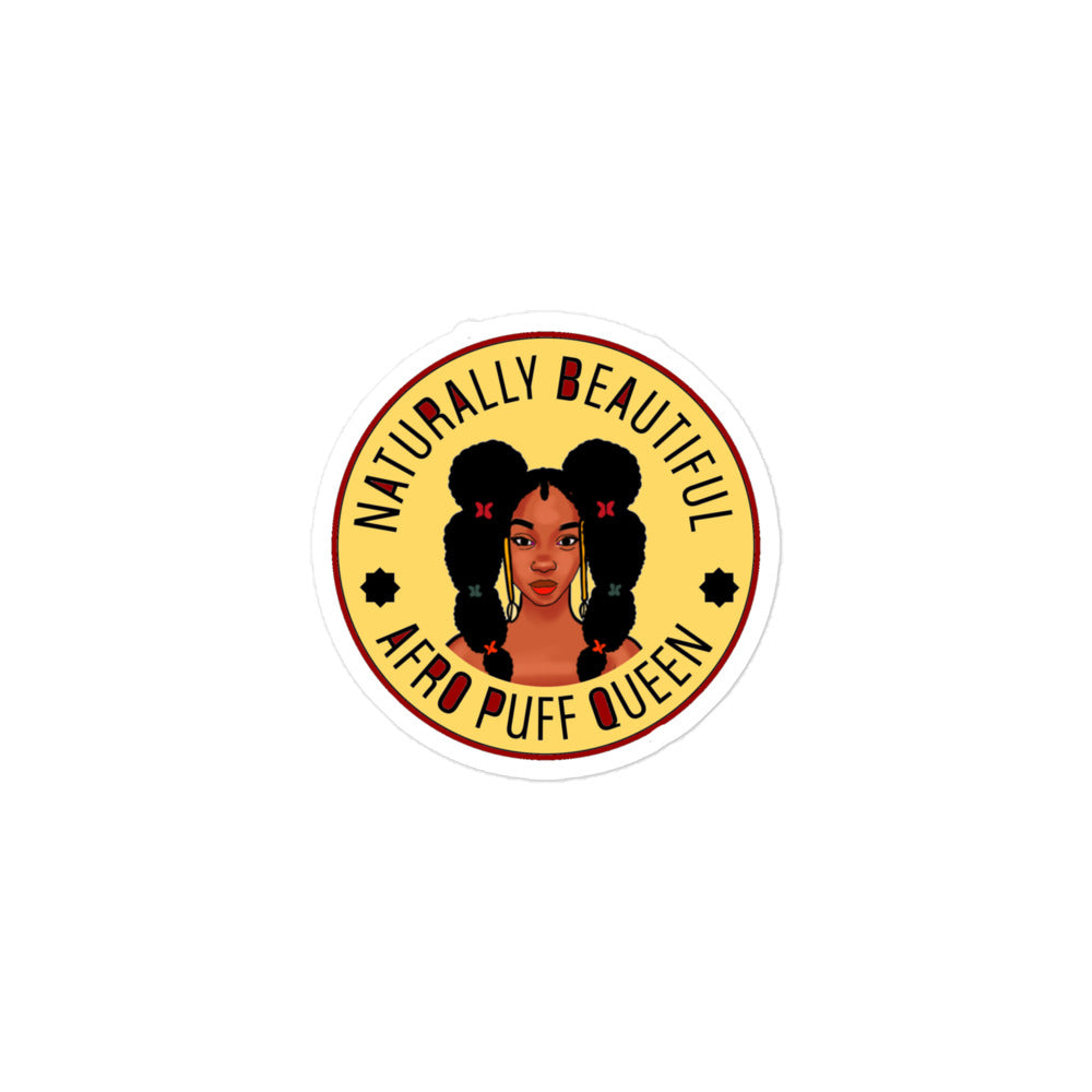 Bubble-free stickers Taya Afro Puff Queen yellow - VivaSistah