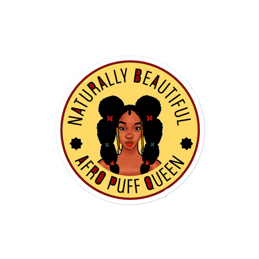 Bubble-free stickers Taya Afro Puff Queen yellow - VivaSistah