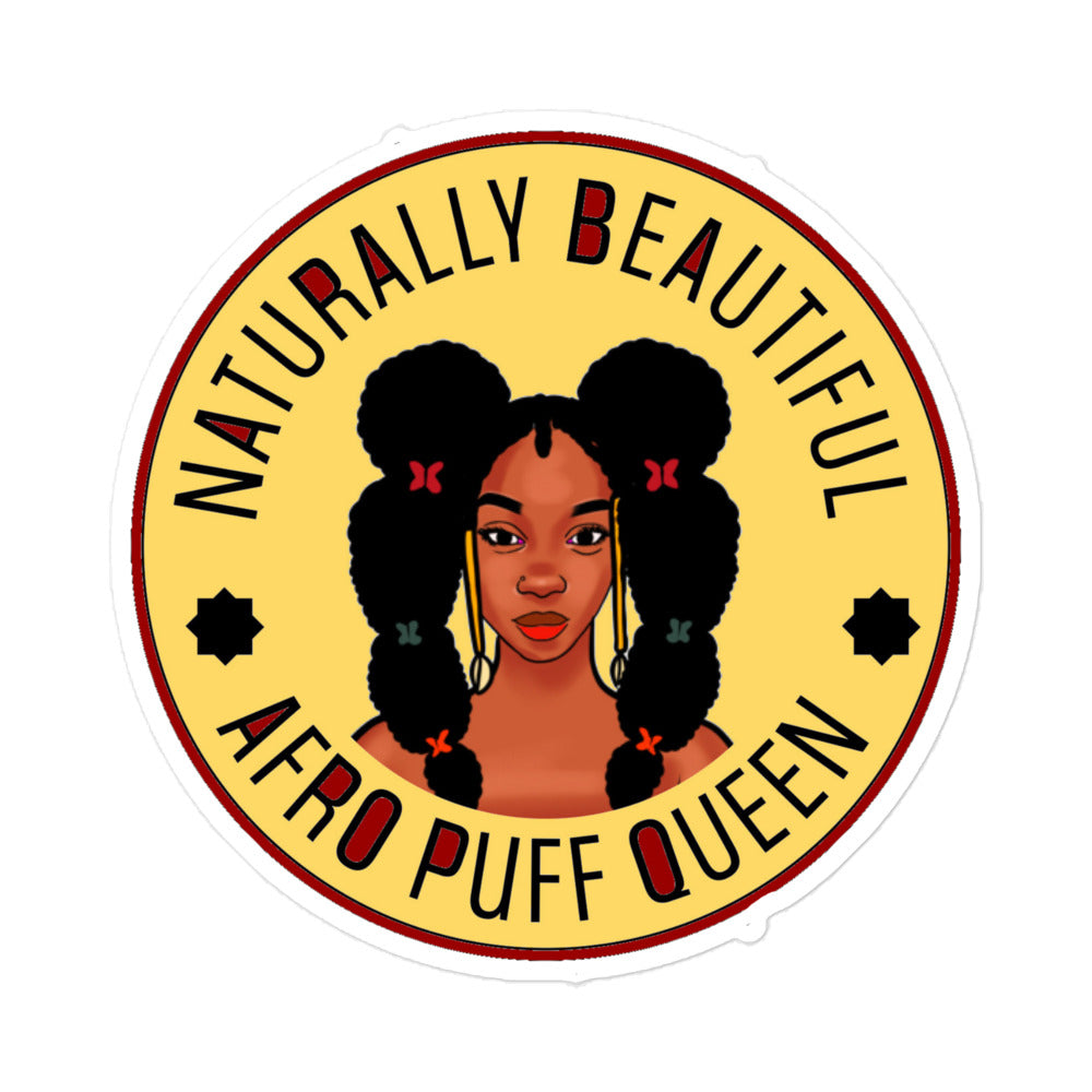 Bubble-free stickers Taya Afro Puff Queen yellow - VivaSistah