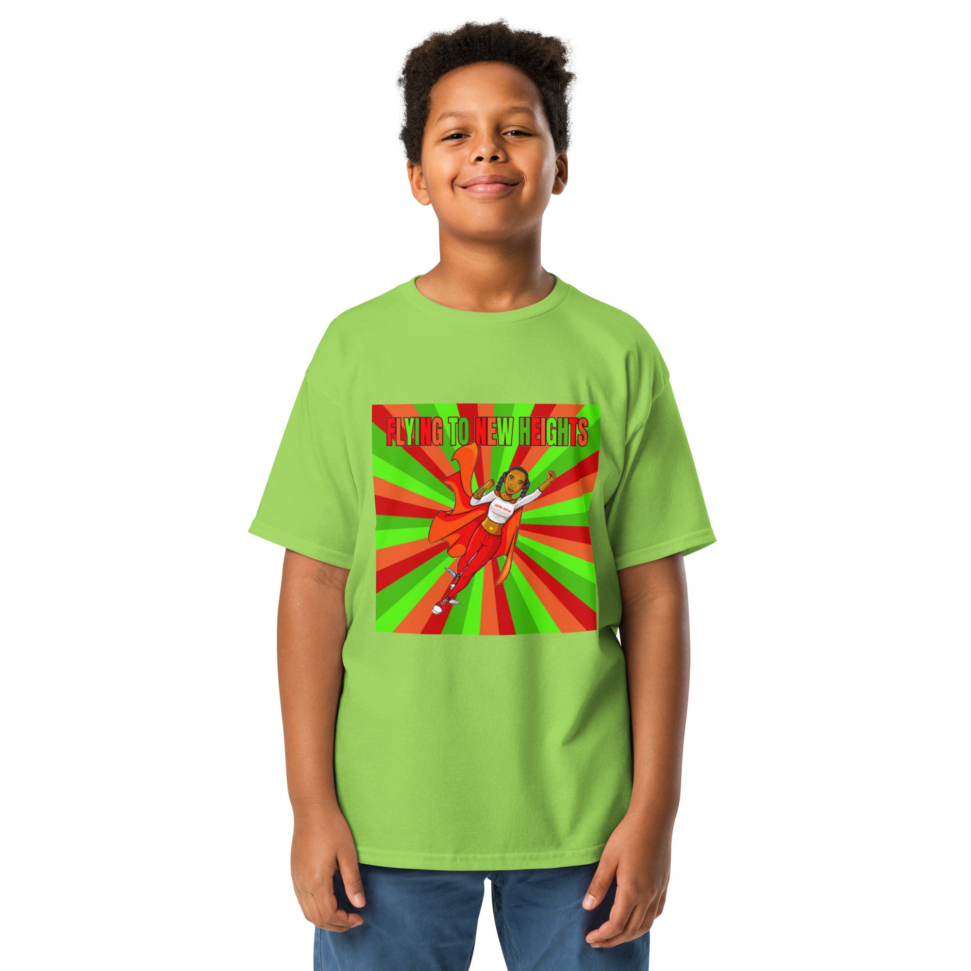Youth classic tee Flying to New Heights green - VivaSistah
