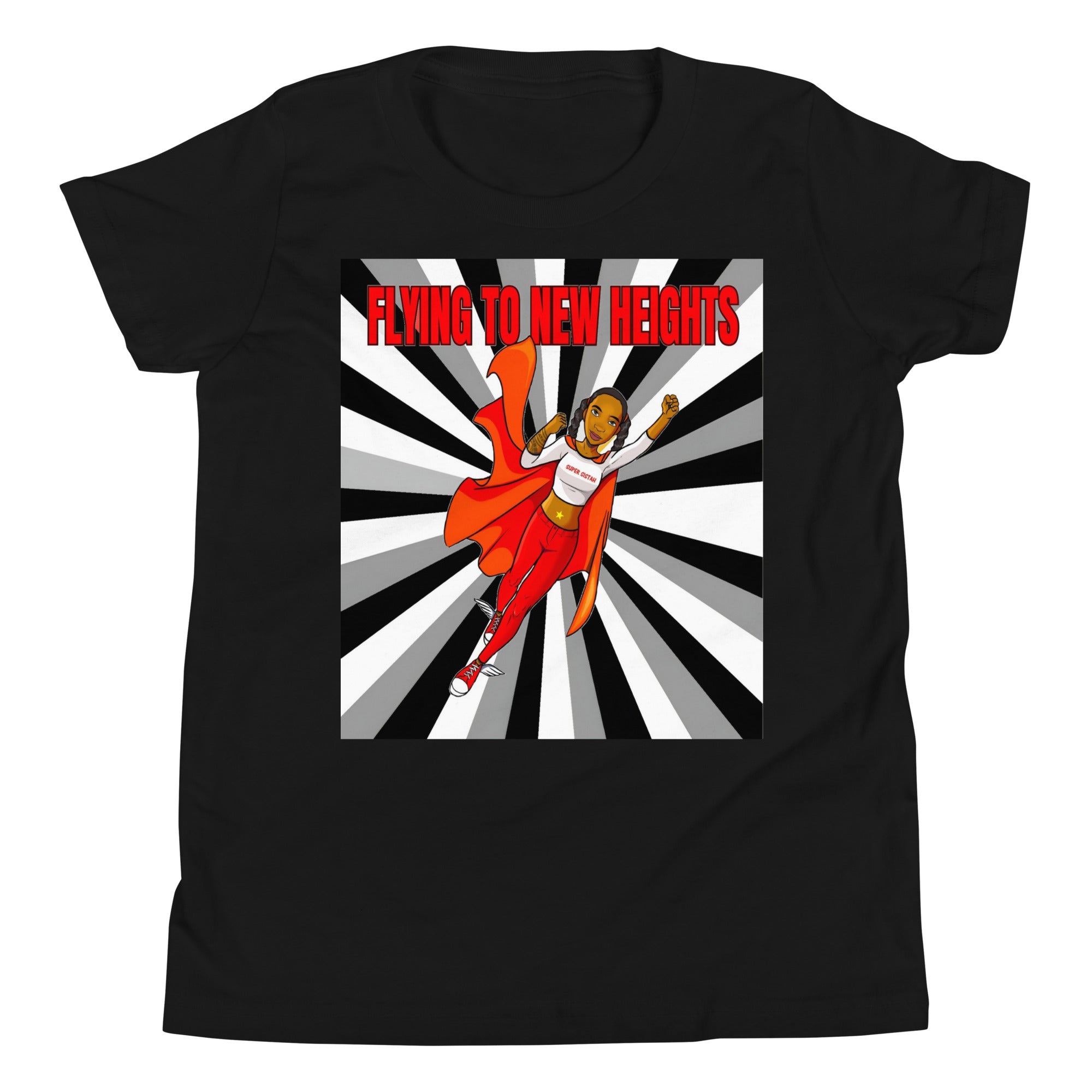 Youth Short Sleeve T-Shirt Flying to New Heights black - VivaSistah