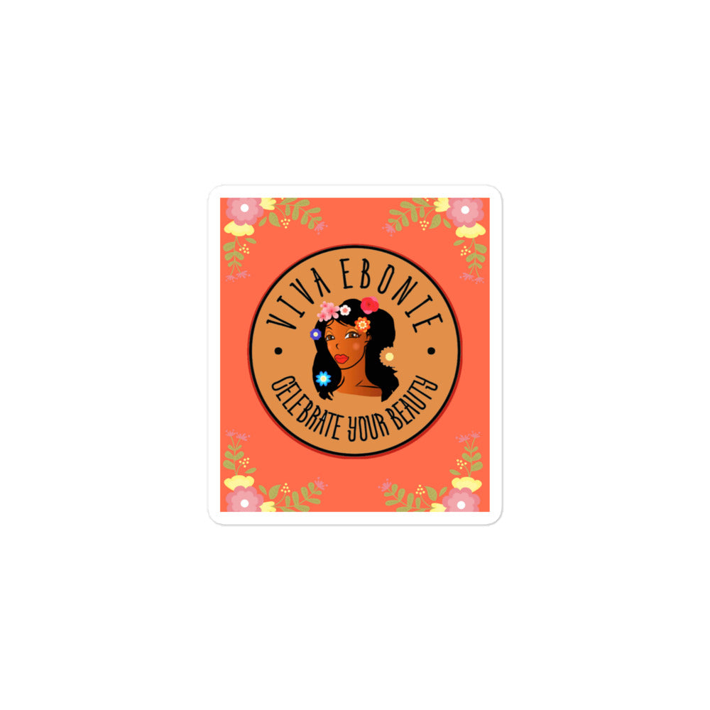 Bubble-free stickers - Afrika Celebrate your Beauty floral orange - VivaSistah