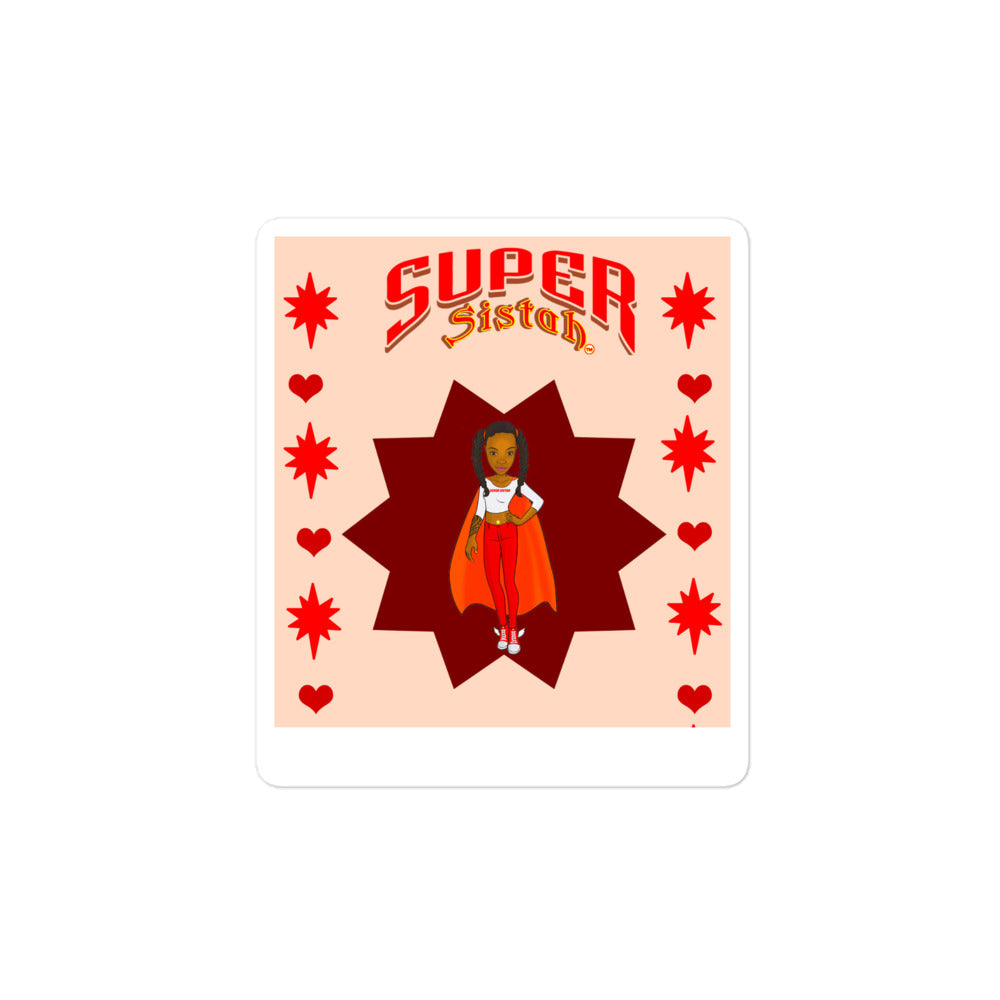 Bubble-free stickers Super Sistah burgundy star - VivaSistah