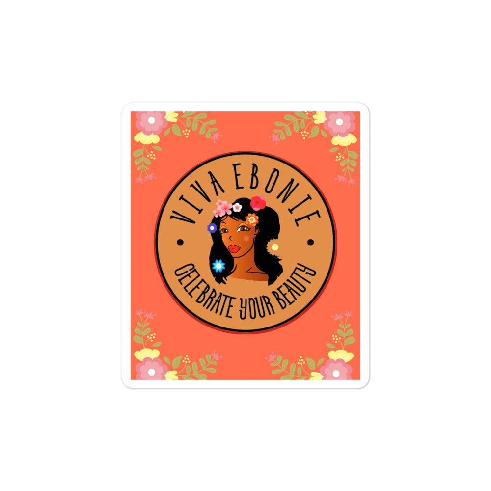 Bubble-free stickers - Afrika Celebrate your Beauty floral orange - VivaSistah
