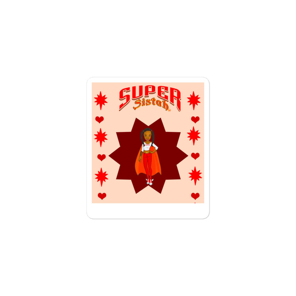 Bubble-free stickers Super Sistah burgundy star - VivaSistah