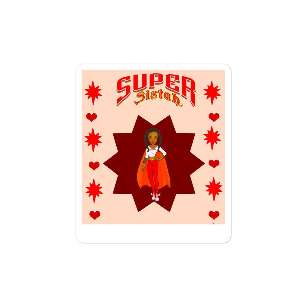 Bubble-free stickers Super Sistah burgundy star - VivaSistah