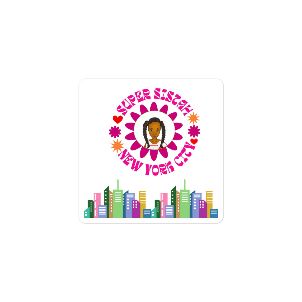 Bubble-free stickers Super Sistah NYC skyline - VivaSistah