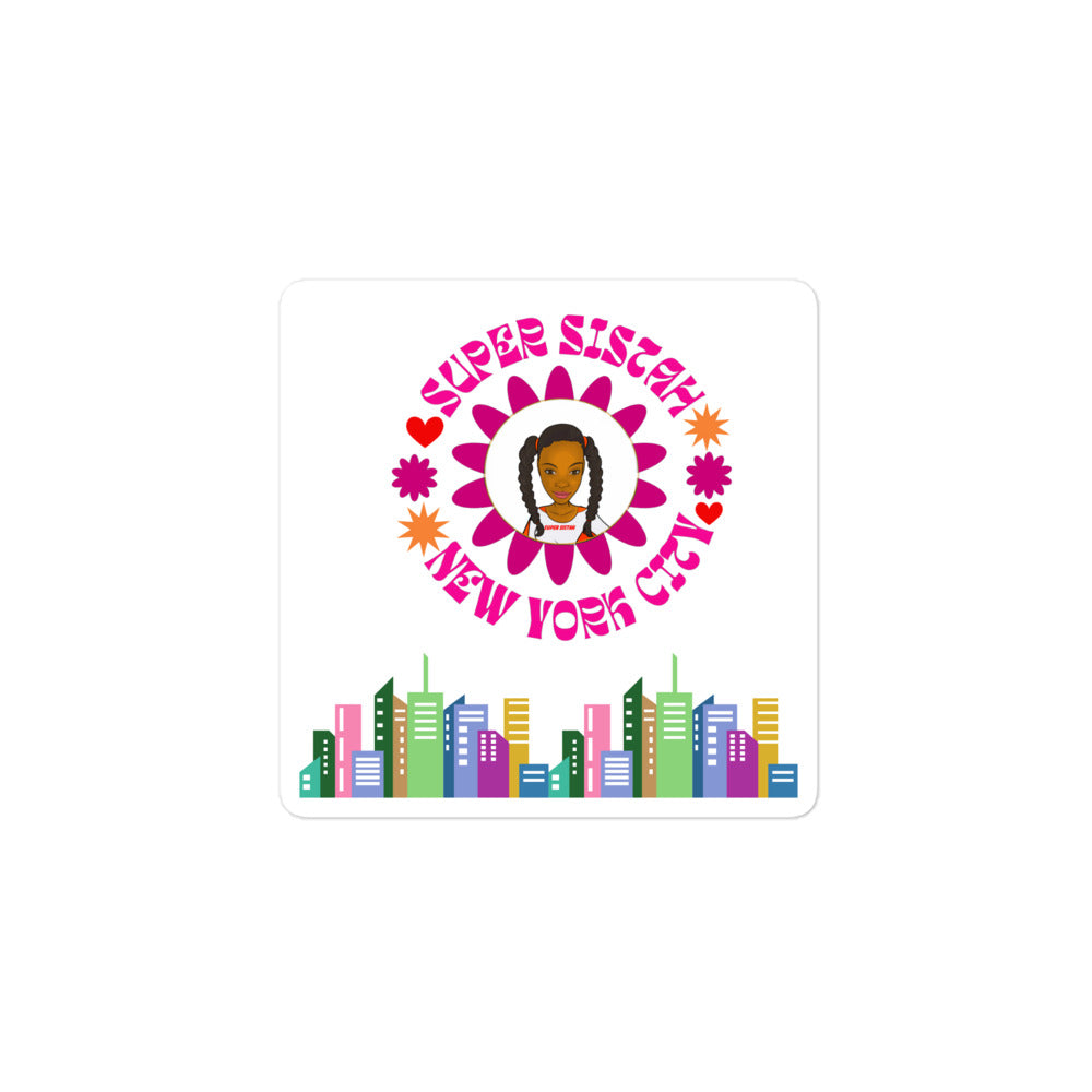 Bubble-free stickers Super Sistah NYC skyline - VivaSistah
