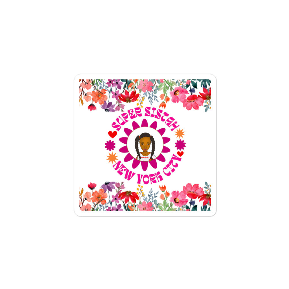 Bubble-free stickers Super Sistah NYC floral - VivaSistah