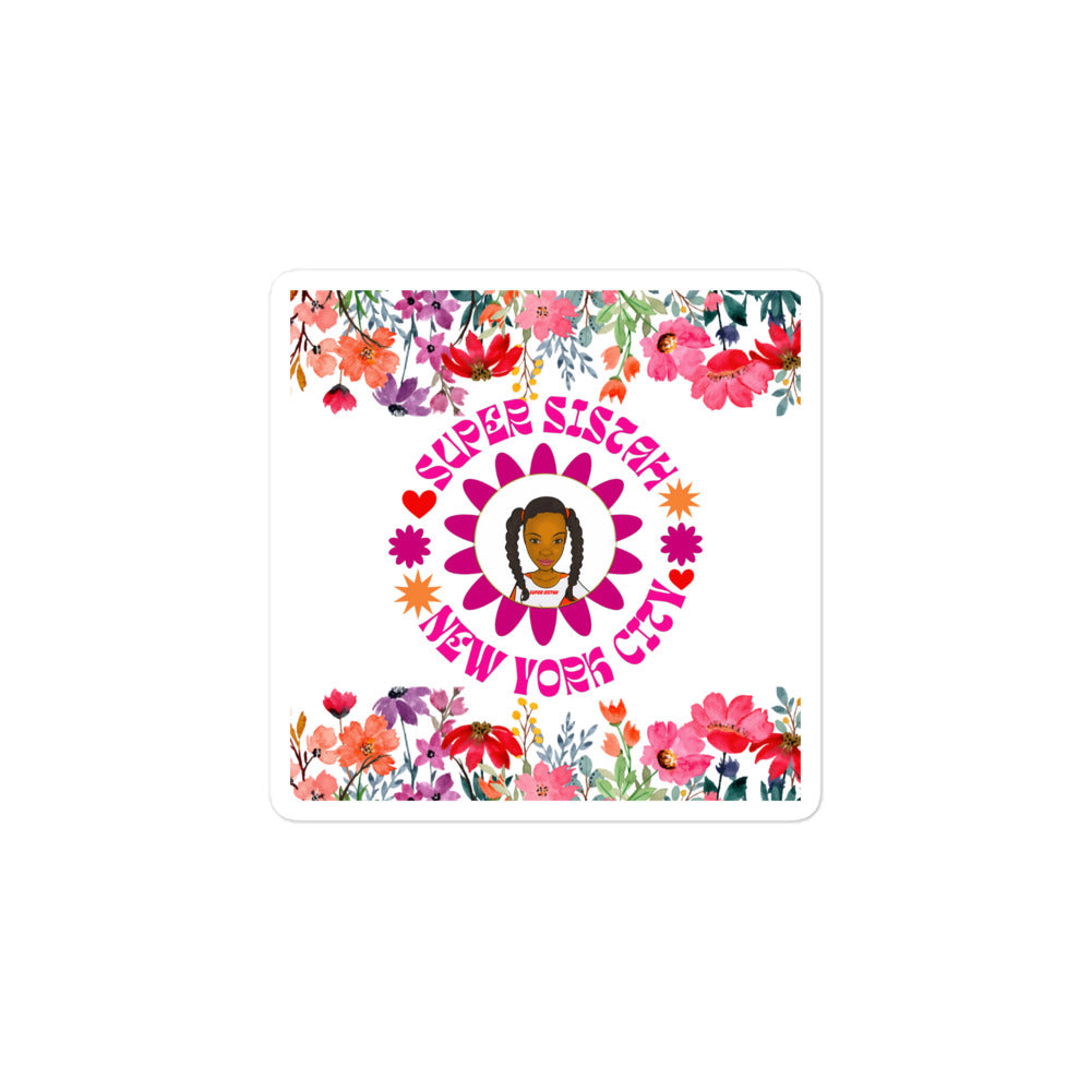 Bubble-free stickers Super Sistah NYC floral - VivaSistah