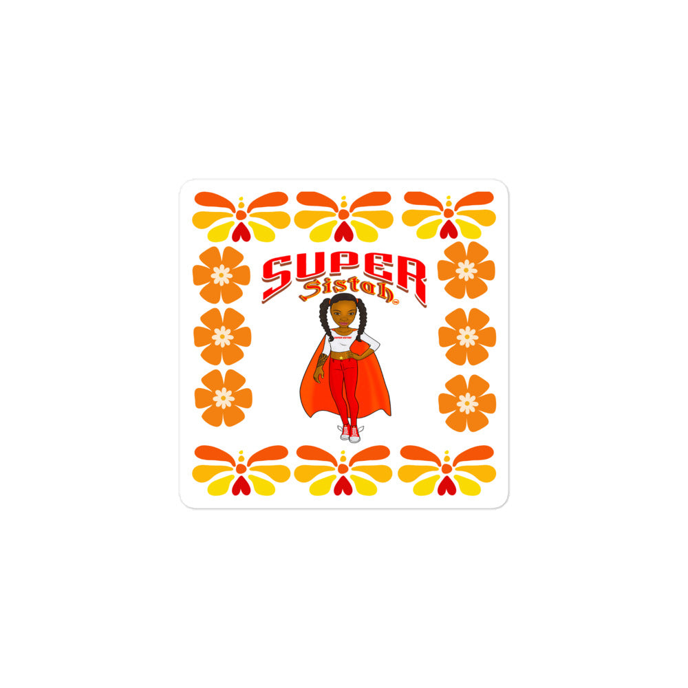 Bubble-free stickers Super Sistah floral butterfly - VivaSistah