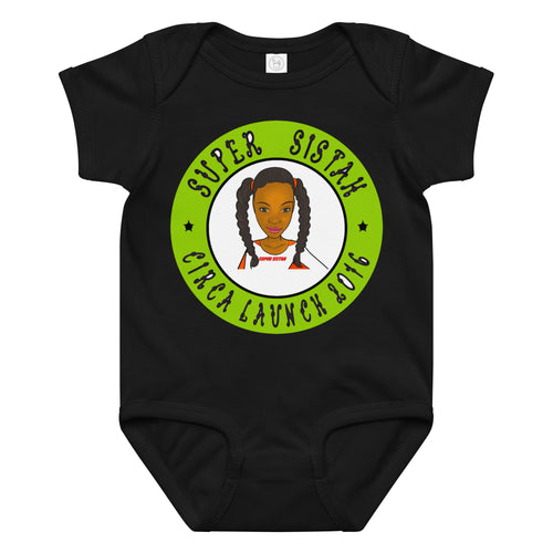 Baby jersey bodysuit Super Sistah Circa green - VivaSistah