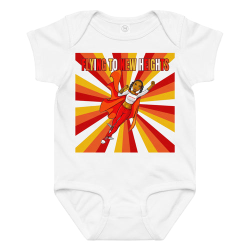 Baby jersey bodysuit Super Sistah Flying red orange yellow - VivaSistah