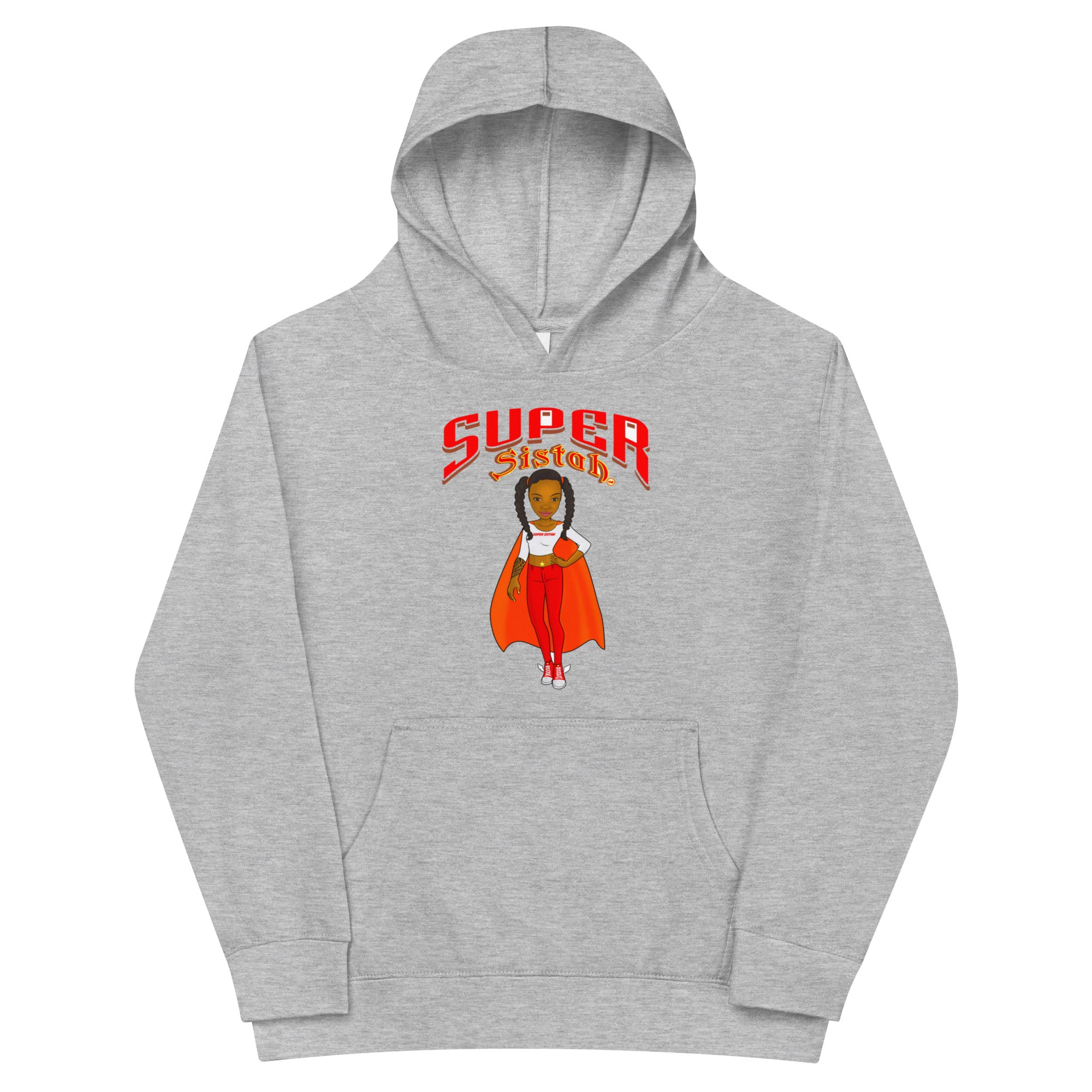 Kids fleece hoodie Super Sistah hoodie front & back design - VivaSistah