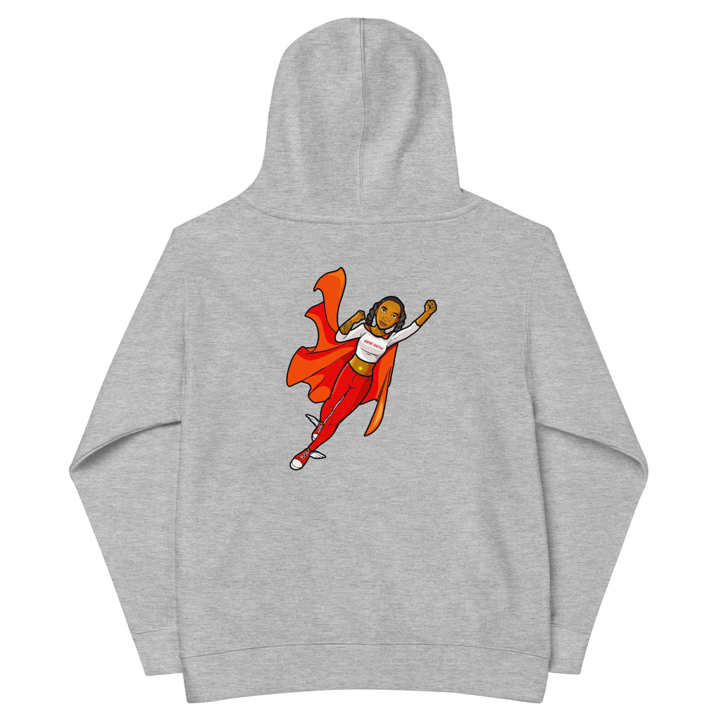 Kids fleece hoodie Super Sistah hoodie front & back design - VivaSistah