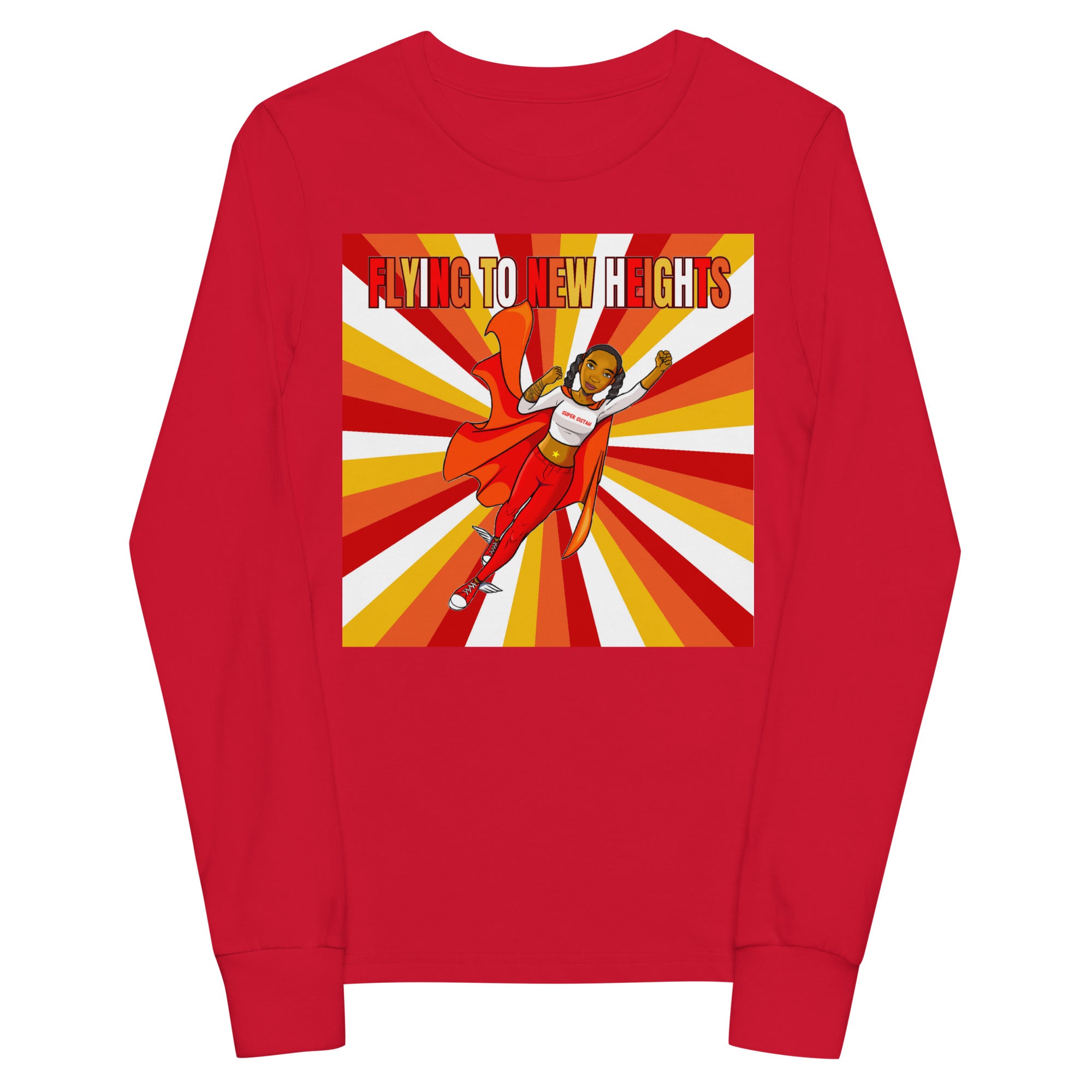 Youth long sleeve tee Flying Heights red - VivaSistah