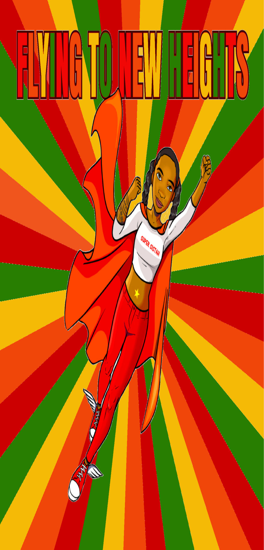 Bubble-free stickers Flying to New Heights red orange yellow green - VivaSistah
