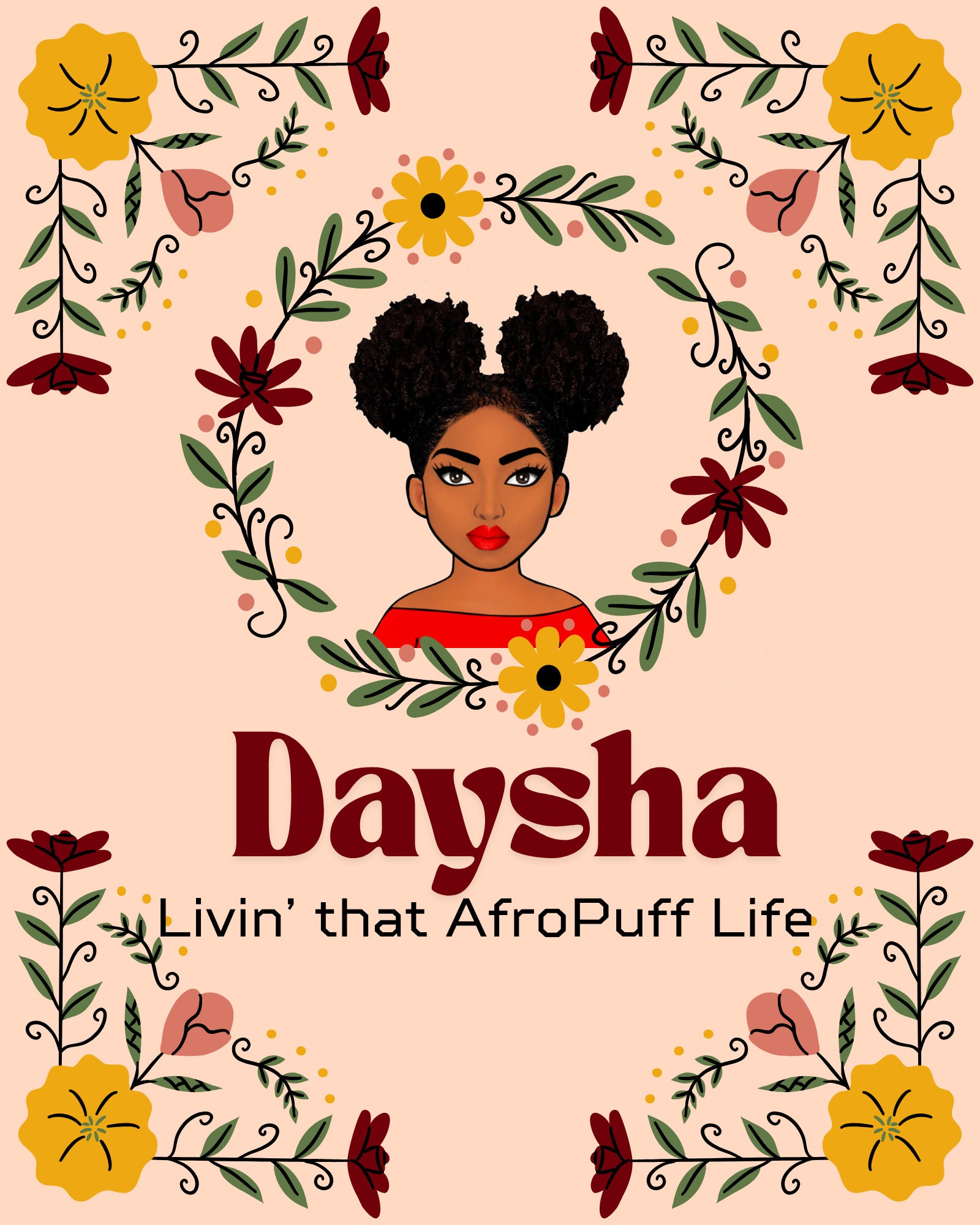Eco Tote Bag Daysha Livin that Afro Puff Life - VivaSistah