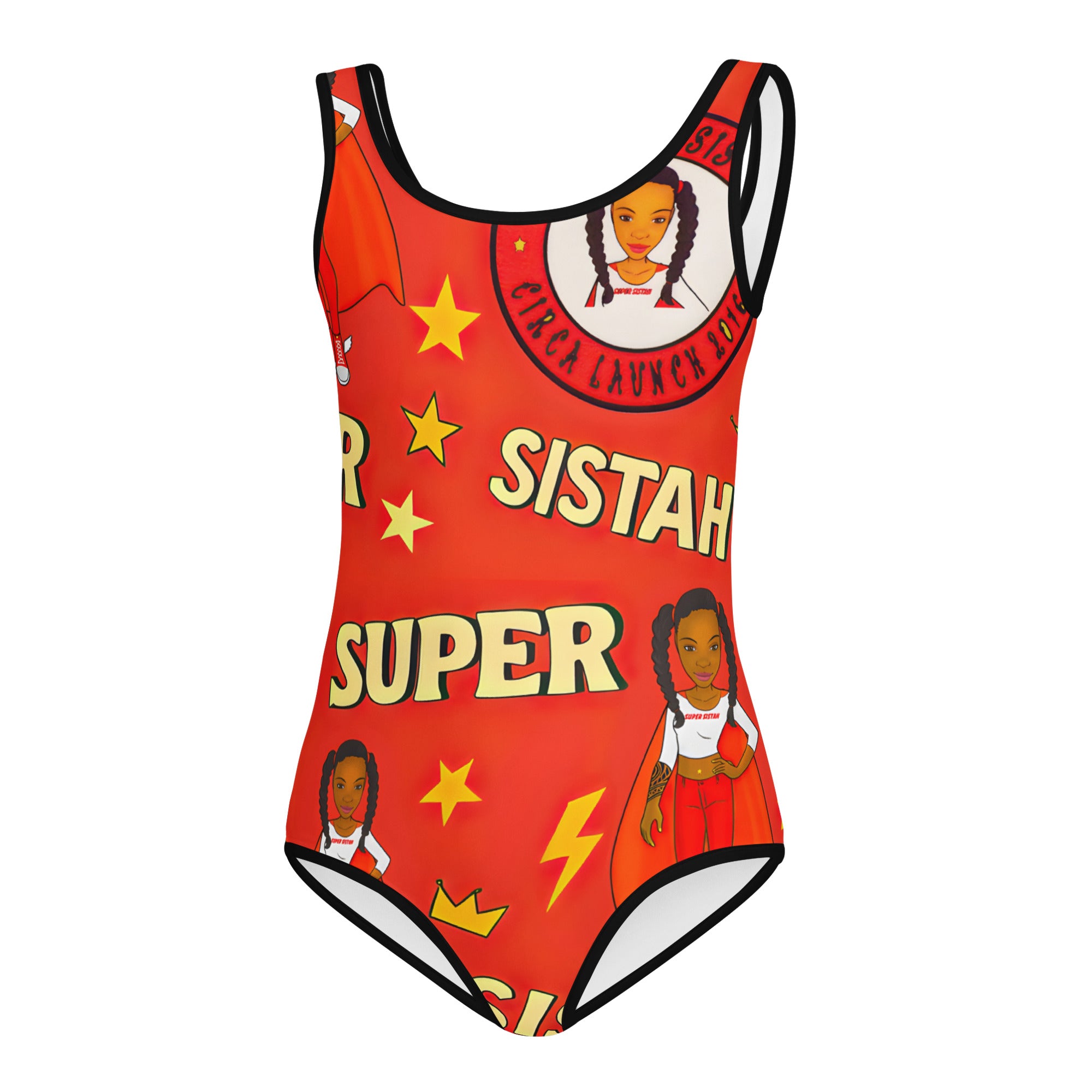 All-Over Print Kids Swimsuit Super Sistah Power - VivaSistah