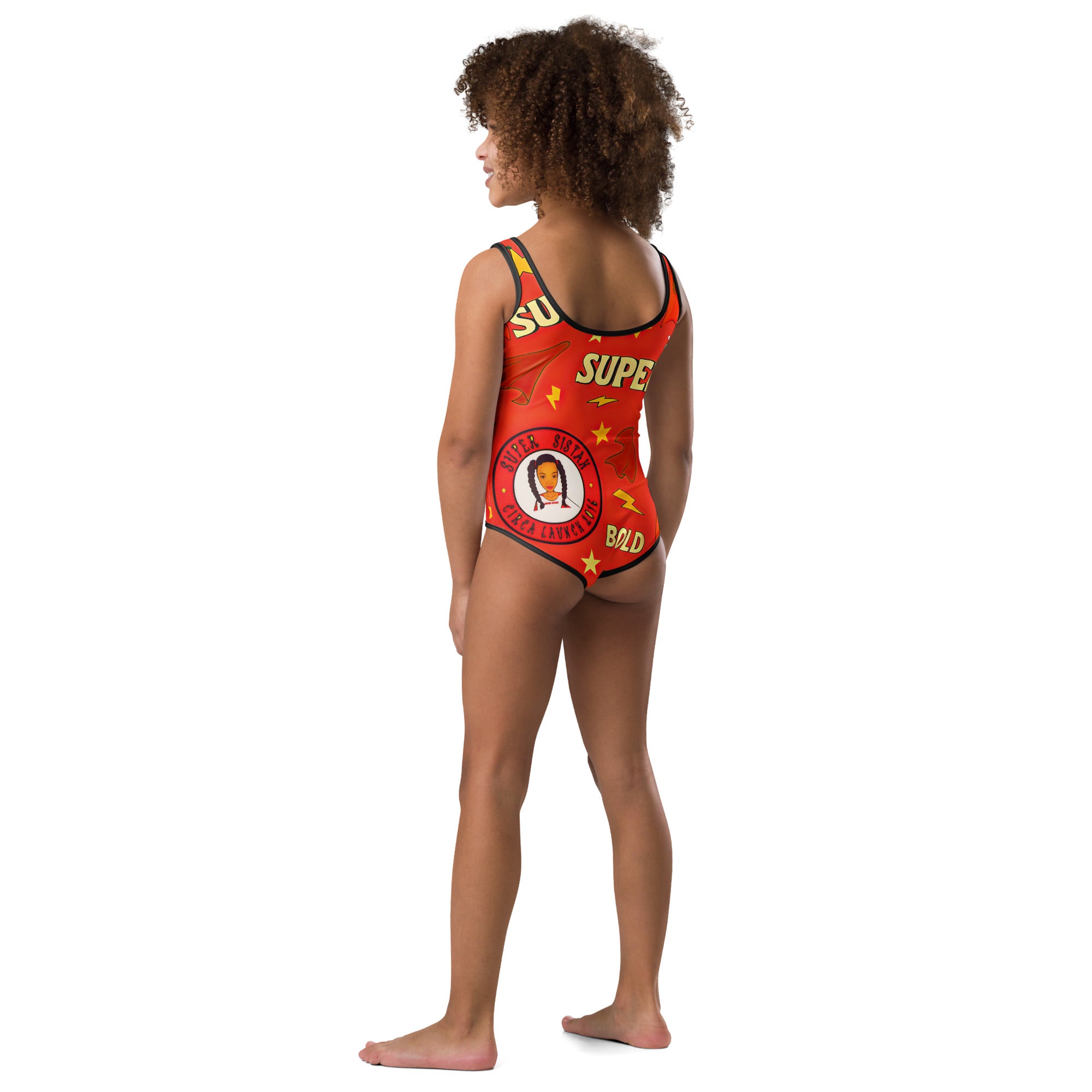 All-Over Print Kids Swimsuit Super Sistah Power - VivaSistah