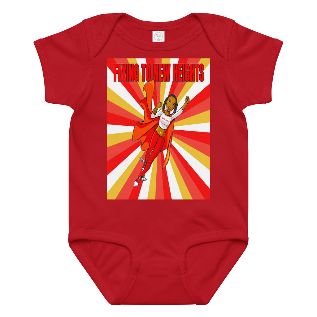 Baby jersey bodysuit Super Sistah Flying red - VivaSistah