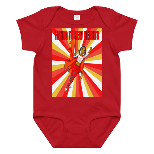 Baby jersey bodysuit Super Sistah Flying red - VivaSistah