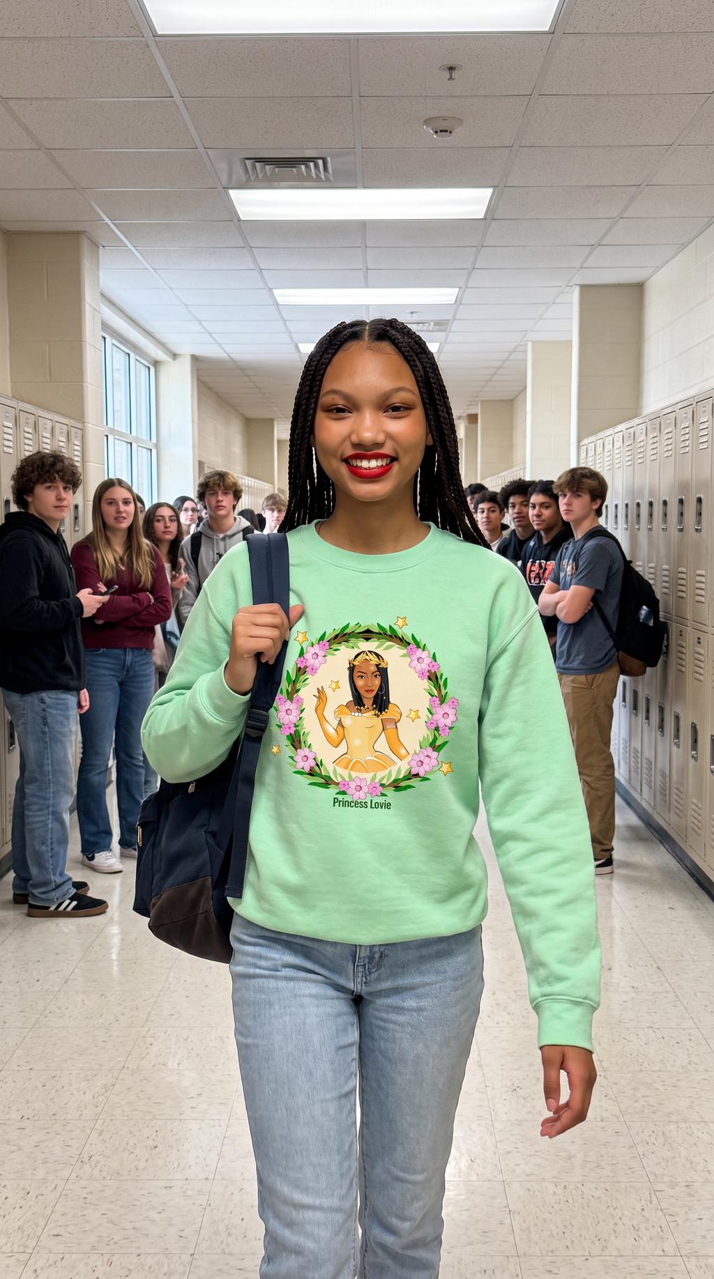 Teen Clothing — Youth regular fit Crewneck Sweatshirt — Princess Lovie