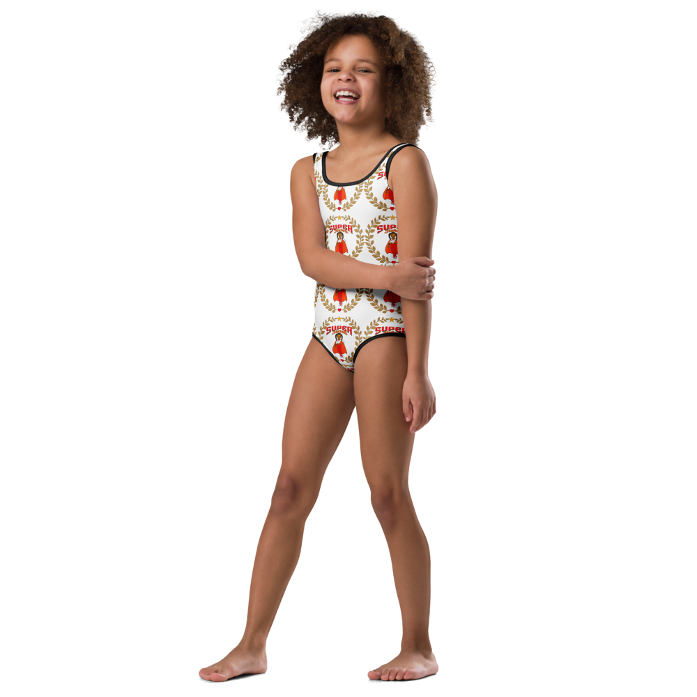 All-Over Print Kids Swimsuit - Super Sistah Crowned