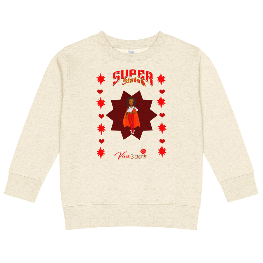 Kids & Big Kids Clothing — fleece crew neck regular fit sweatshirt — Super Sistah Hearts & Stars