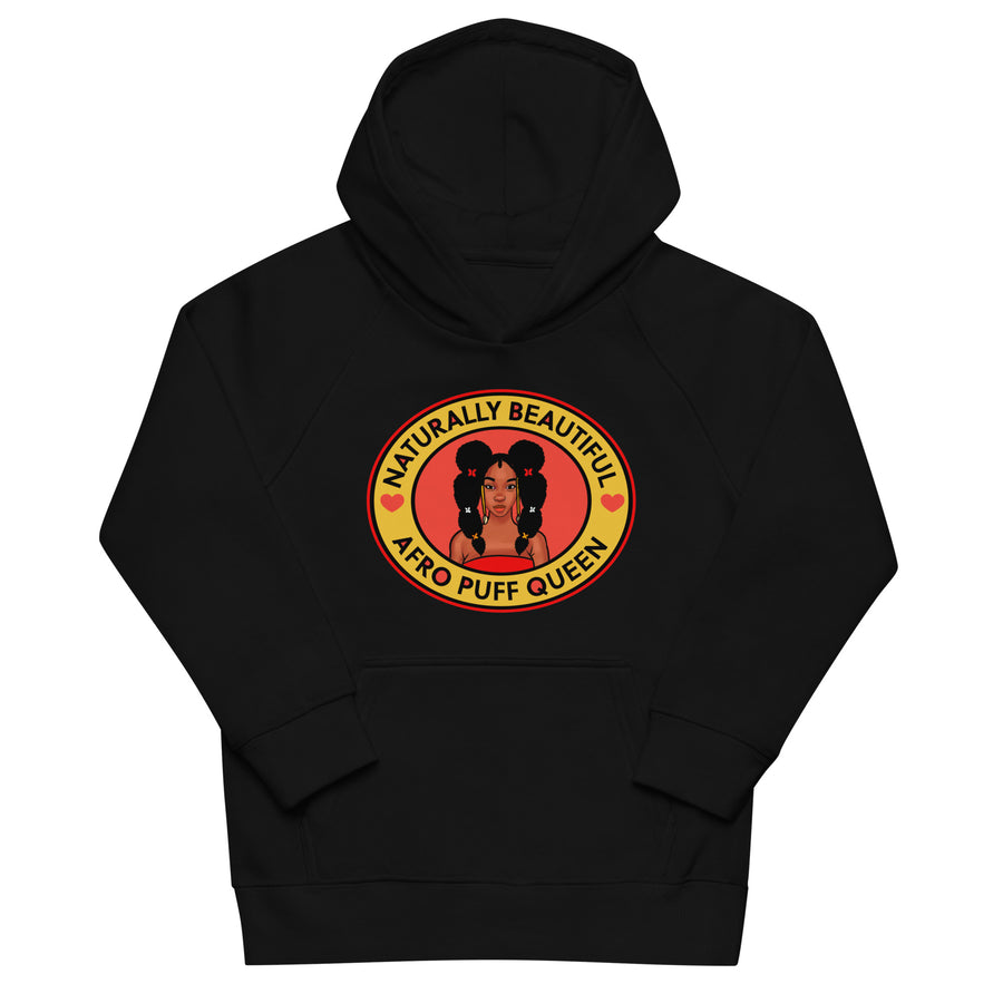 Kids & Big Kids Clothing — eco hoodie raglan sleeves  — Taya Afro Puff Queen