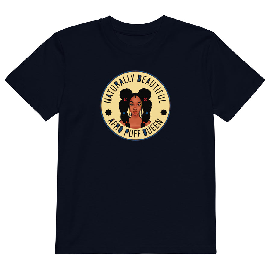 Kids & Big Kids - organic cotton t-shirt medium fit - Taya Afro Puffs