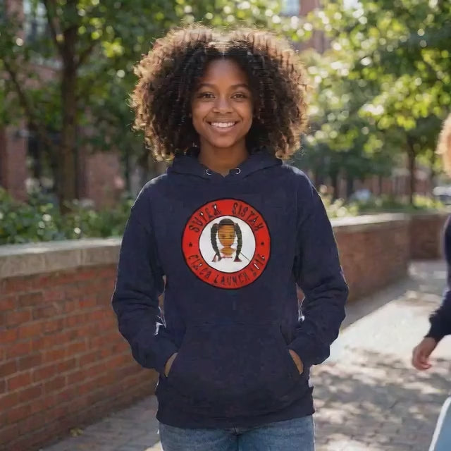 Kids & Big Kids fleece hoodie Super Sistah Circa red