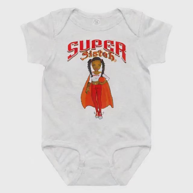 Infant & Toddlers Clothing — ringspun cotton bodysuit — Super Sistah Circa white